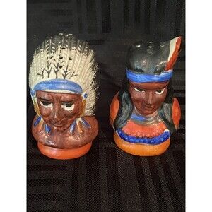 Vintage Native American Salt & Pepper Shakers Occupied Japan